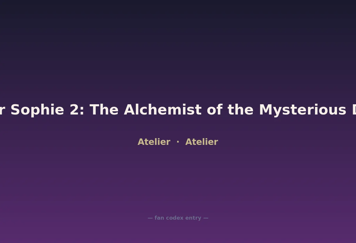 Atelier Sophie 2: The Alchemist of the Mysterious Dream