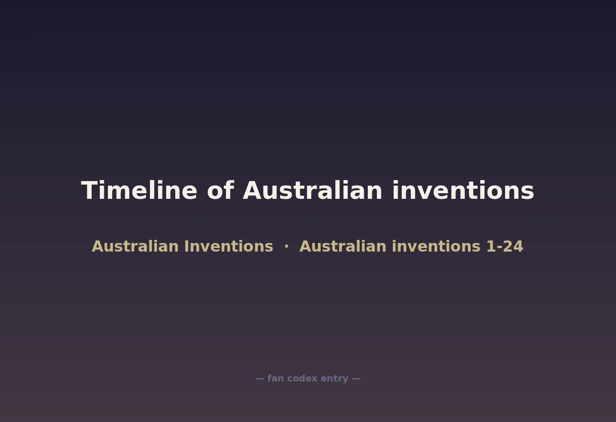 Timeline of Australian inventions