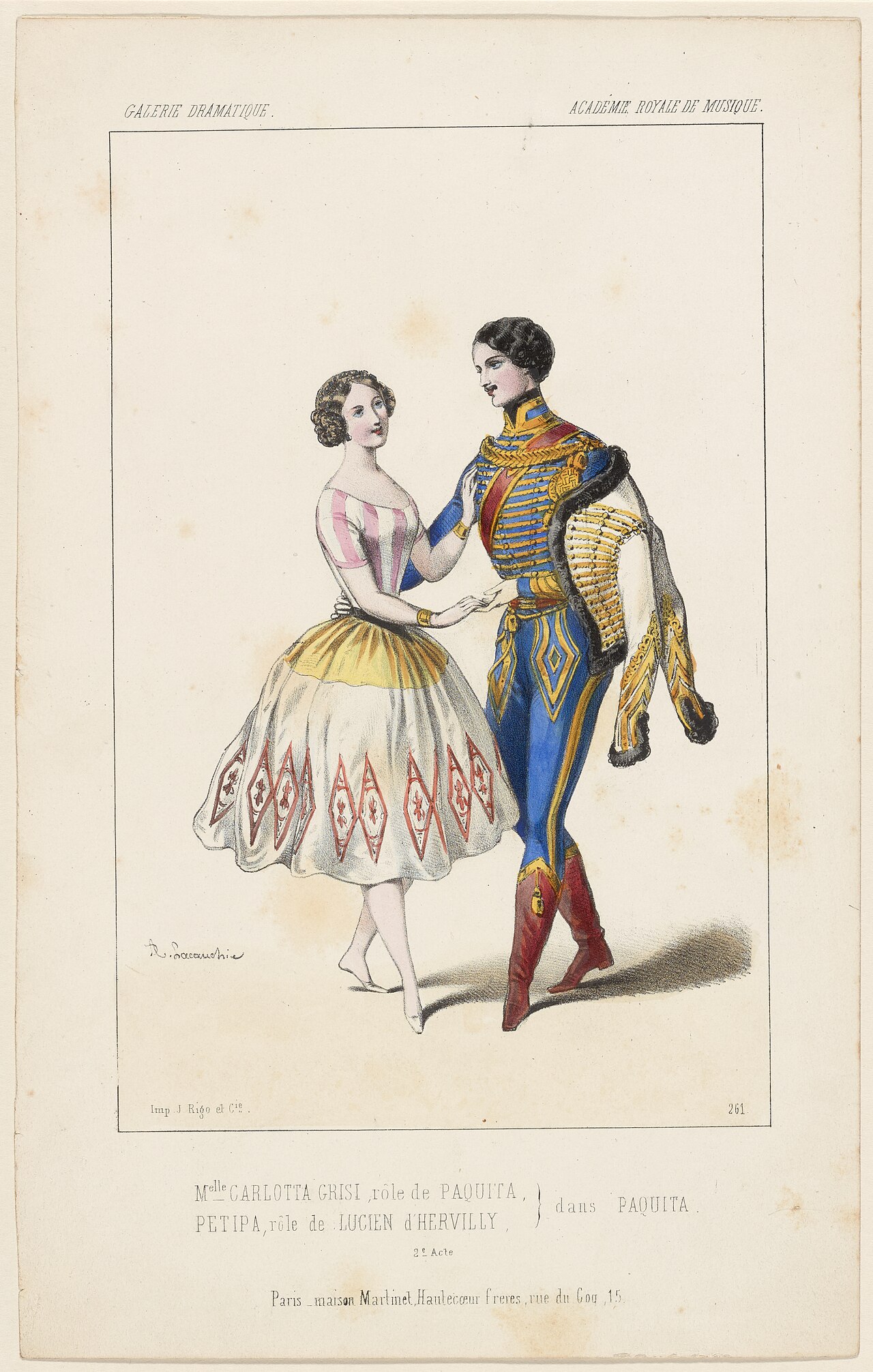 Academie Royale de Musique. Melle Carlotta Grisi, rôle de Paquita, Petipa, rôle de Lucien d'Hervilly, dans Paquita 2e acte (NYPL b12149136-5239637)
