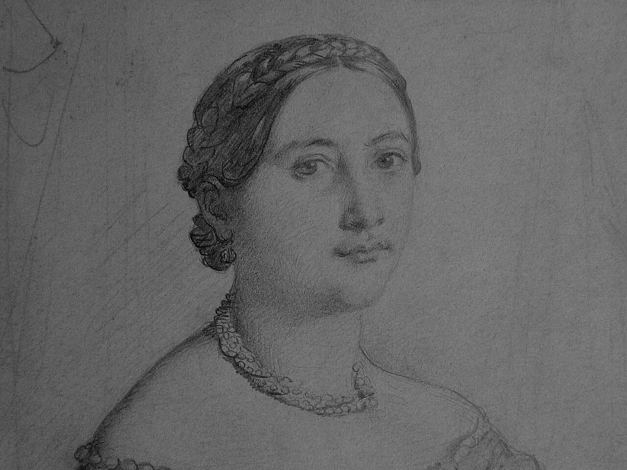 CHASSERIAU Théodore,1841 - Portrait de Carlotta Grisi - drawing (dessin, disegno) - Detail 2