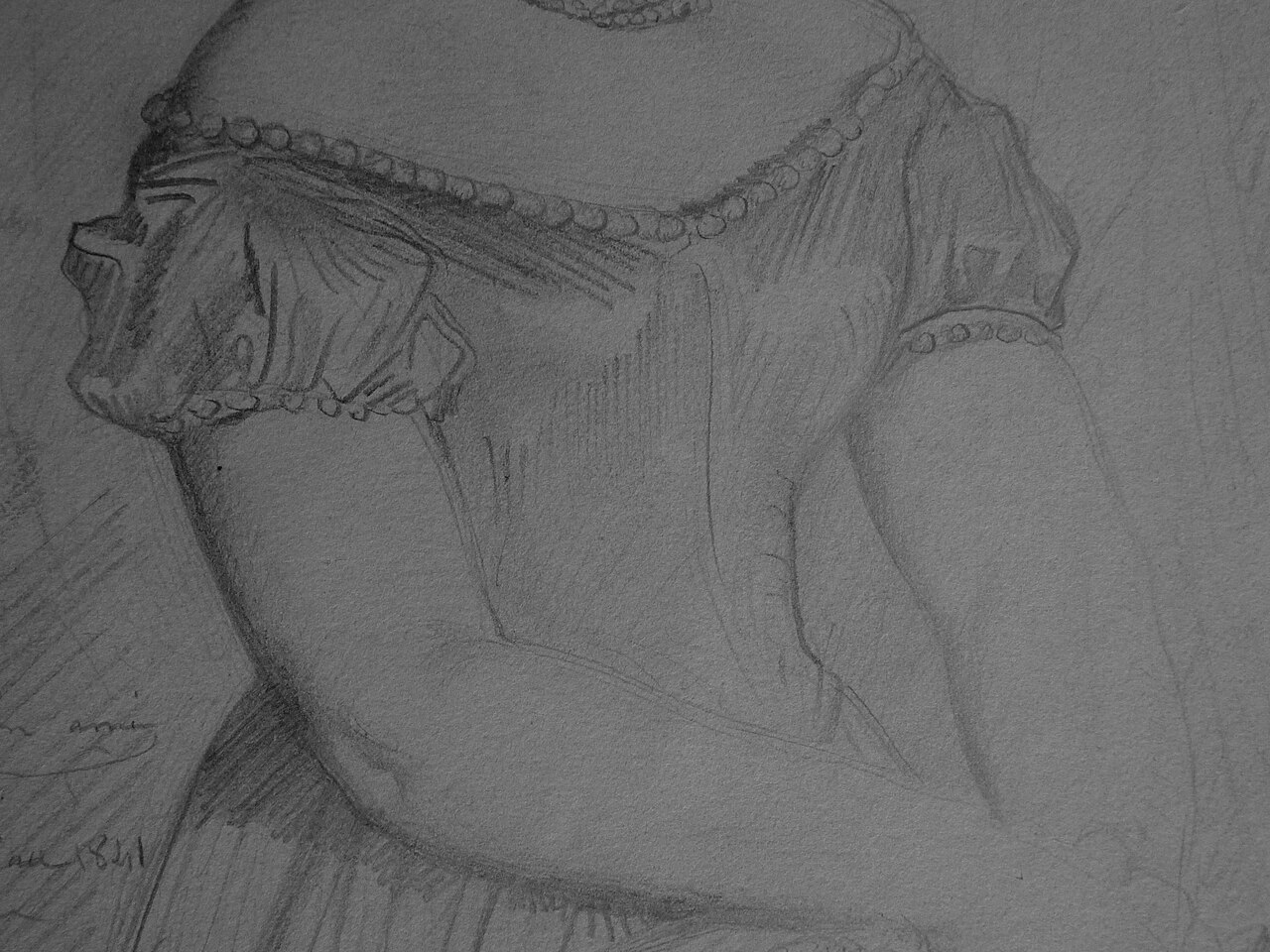 CHASSERIAU Théodore,1841 - Portrait de Carlotta Grisi - drawing (dessin, disegno) - Detail 5