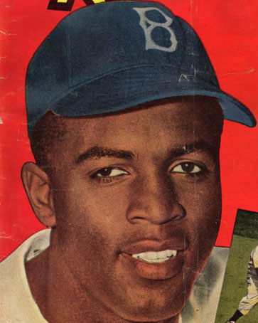 Face detail, from- Jackie Robinson No5 comic book cover (cropped)