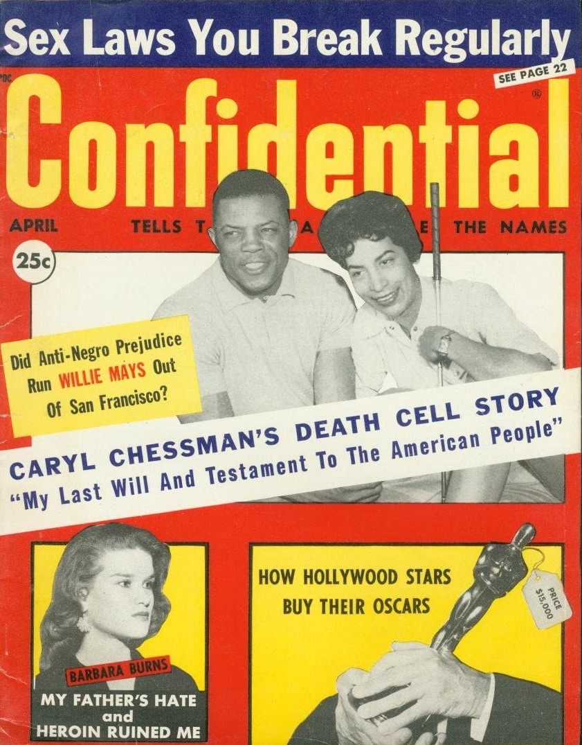 Confidential Magazine cover April 1960 - Willie Mays