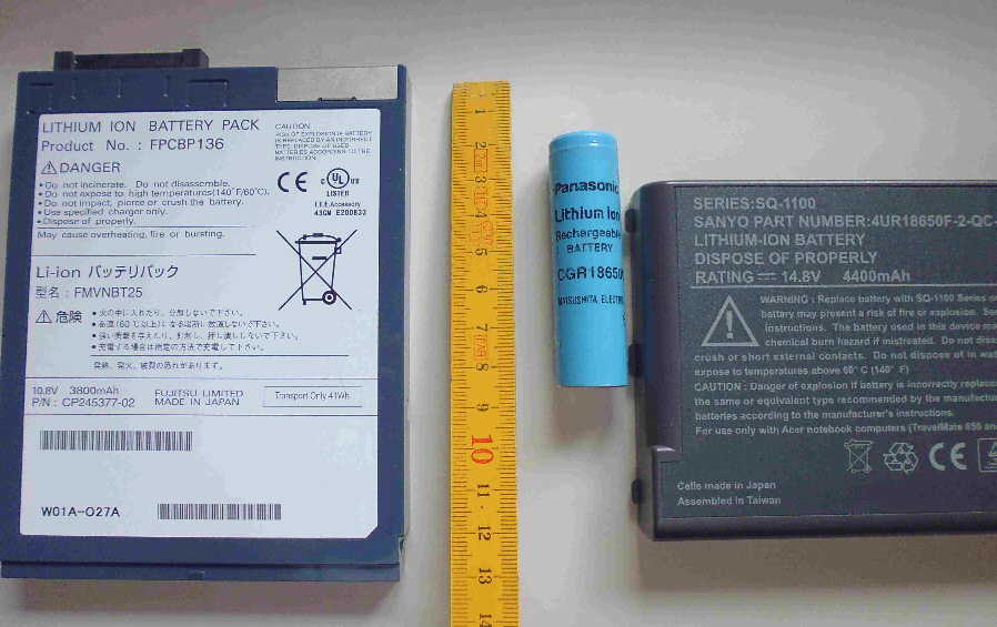 Comparison of three Lithium-ion batteries