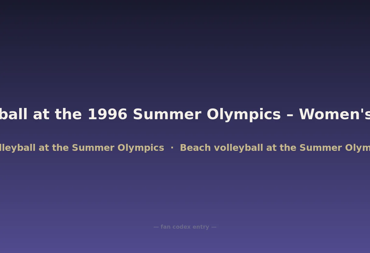 Beach volleyball at the 1996 Summer Olympics – Women's tournament