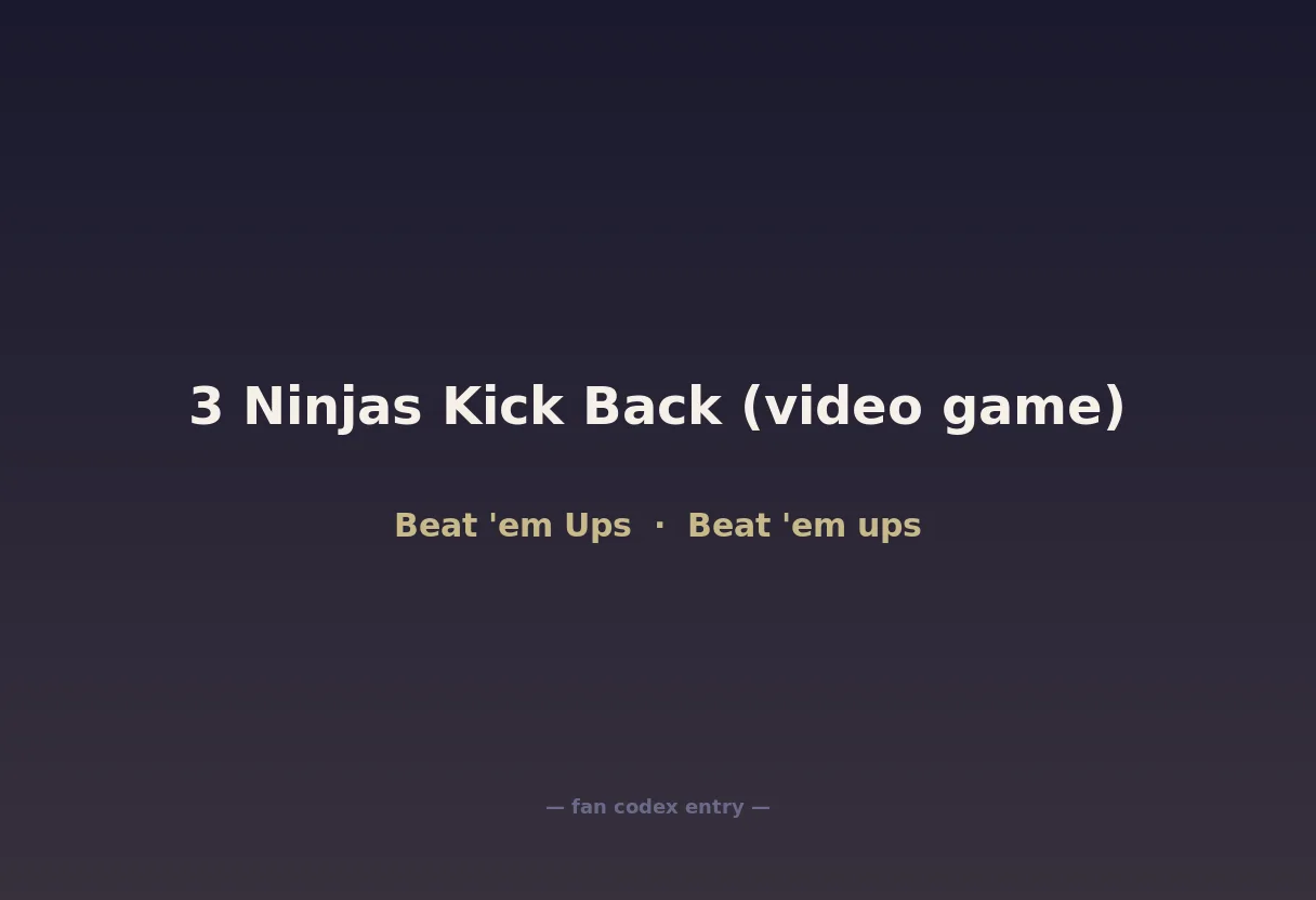 3 Ninjas Kick Back (video game)