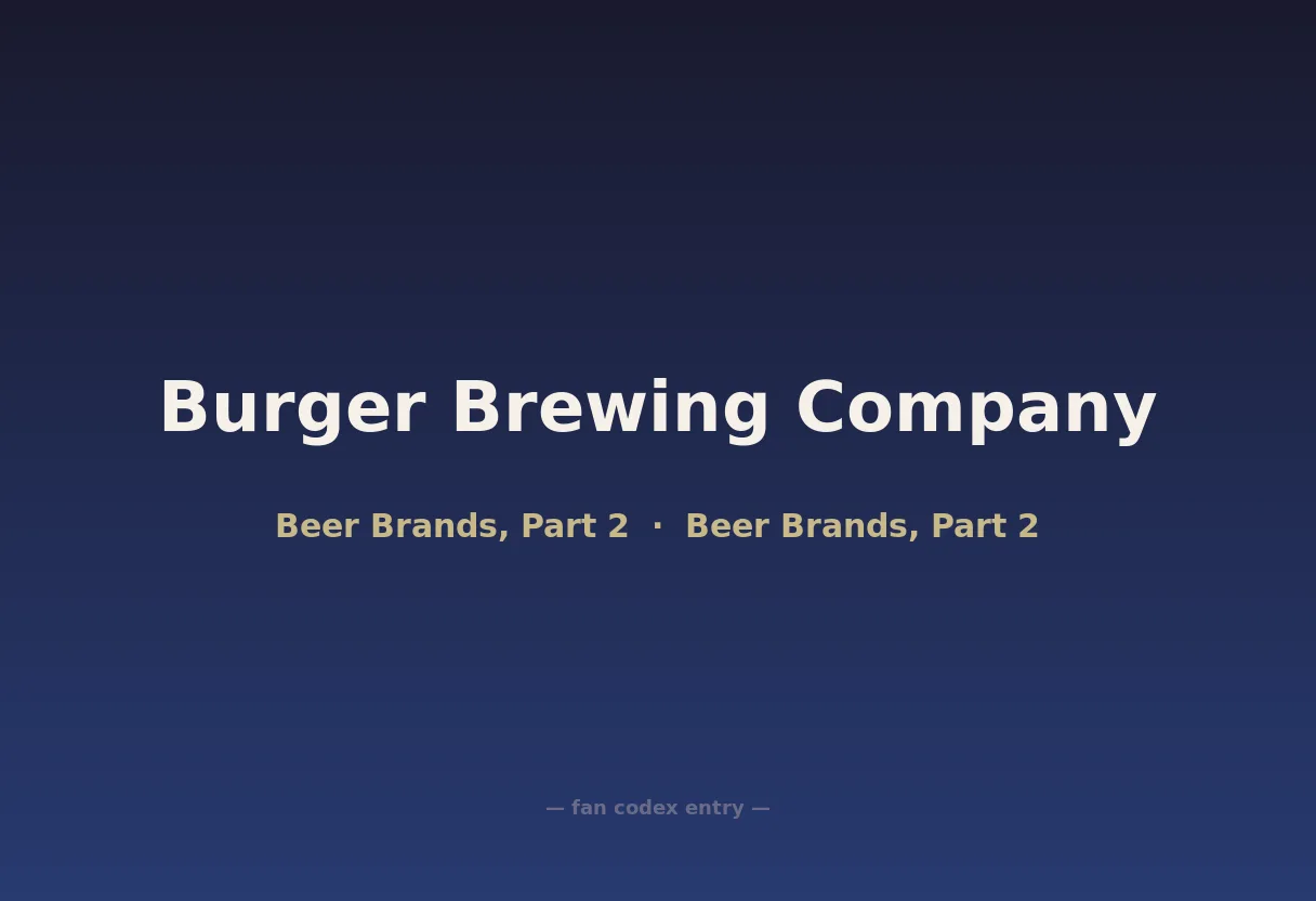 Burger Brewing Company