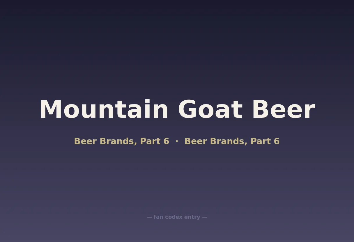 Mountain Goat Beer