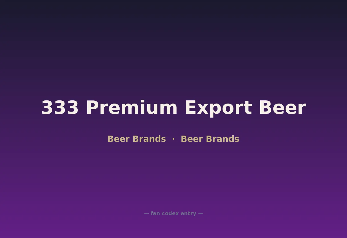 333 Premium Export Beer