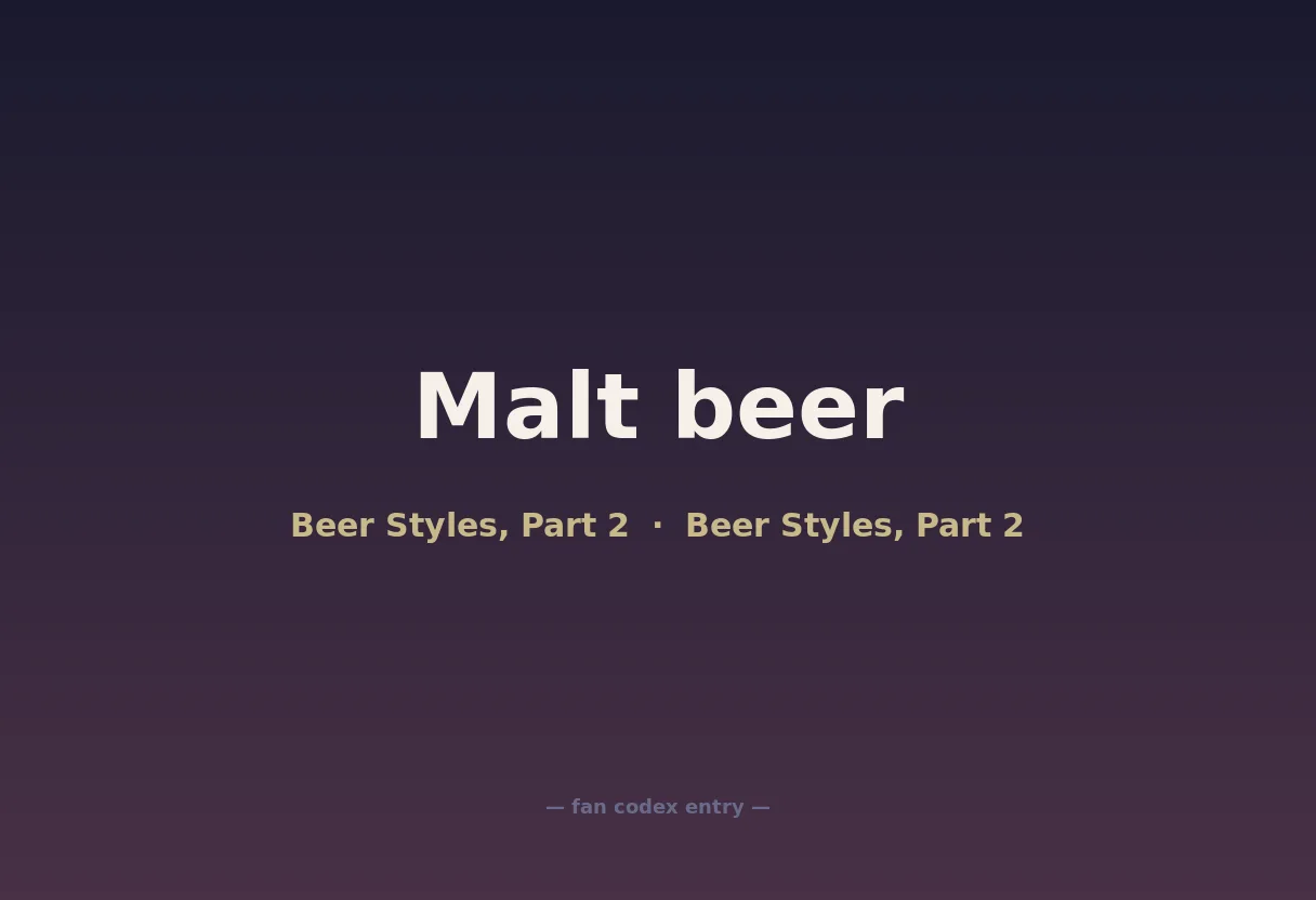 Malt beer