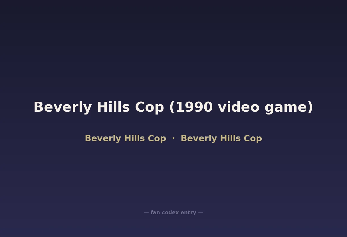Beverly Hills Cop (1990 video game)
