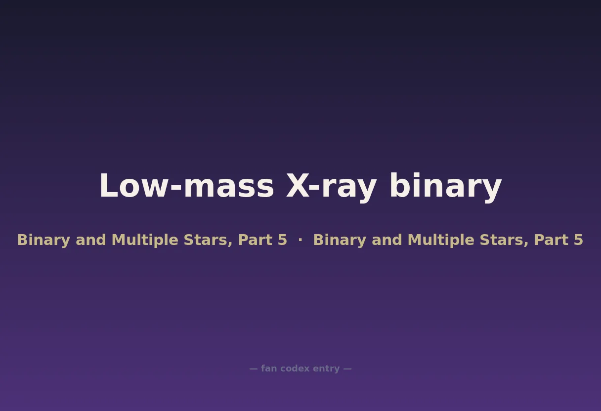 Low-mass X-ray binary