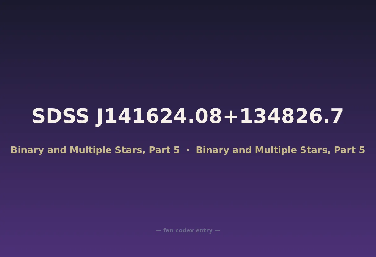 SDSS J141624.08+134826.7
