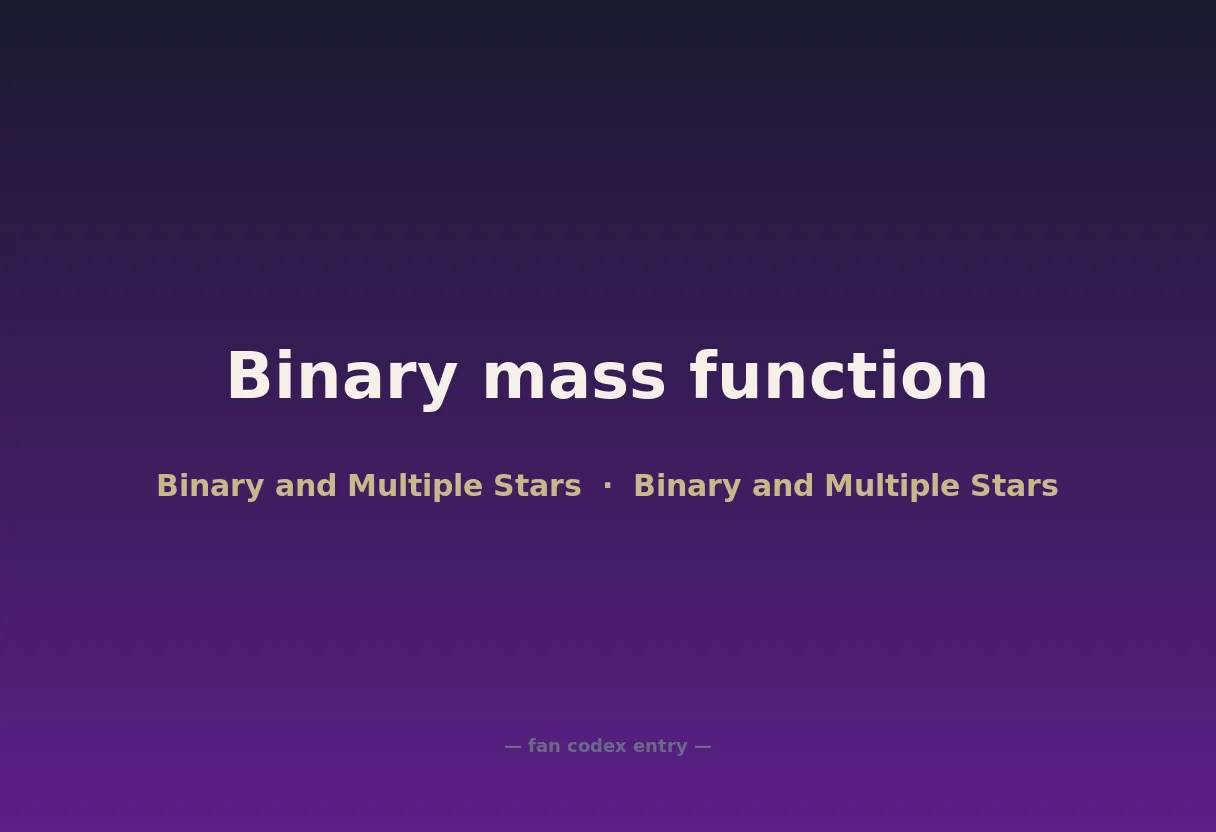 Binary mass function