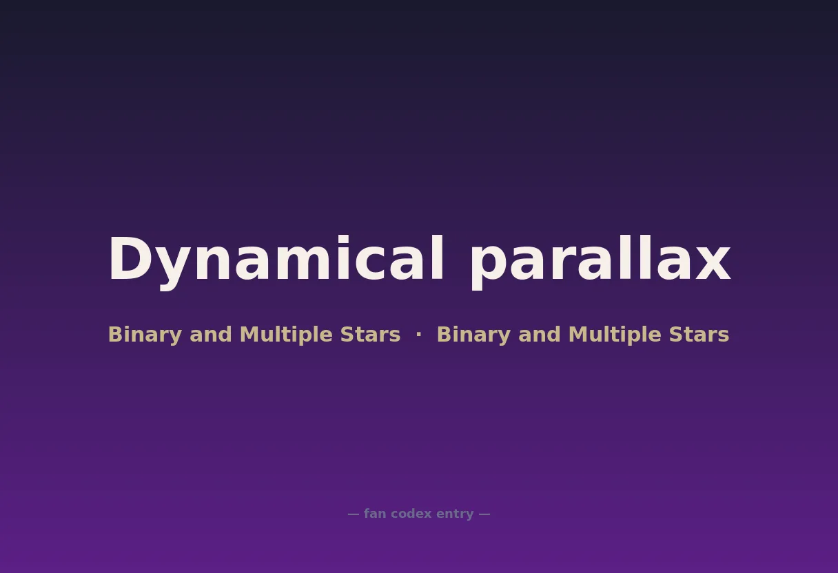 Dynamical parallax