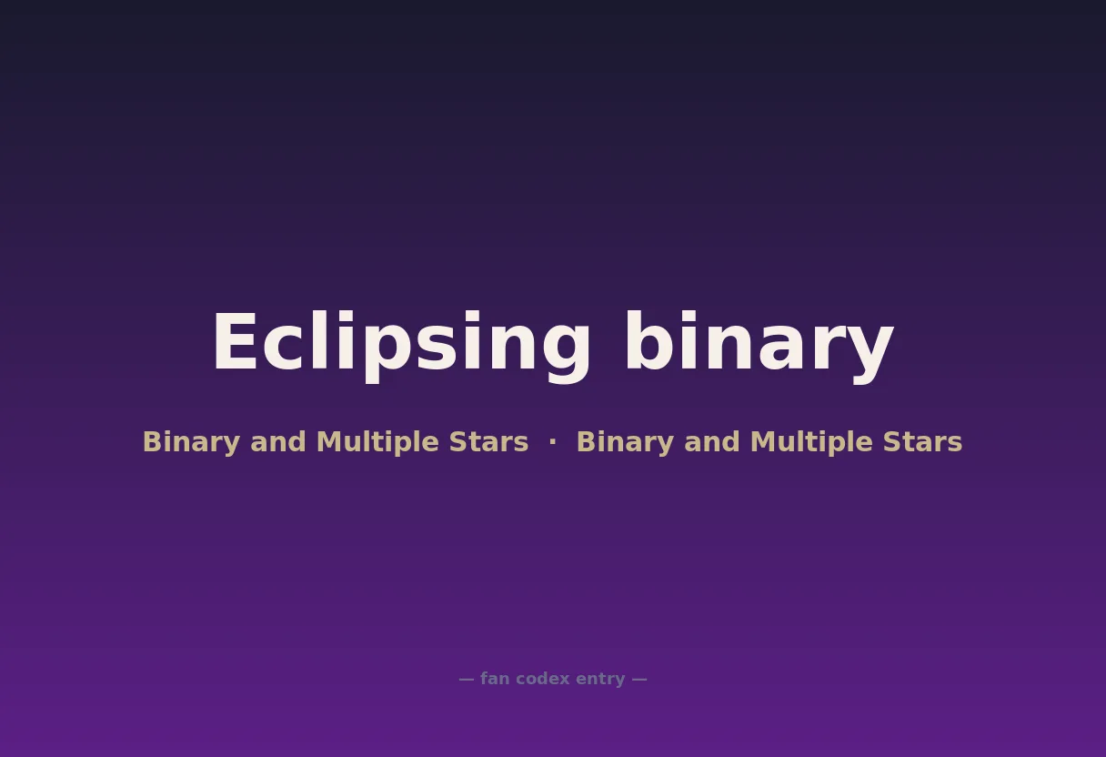 Eclipsing binary