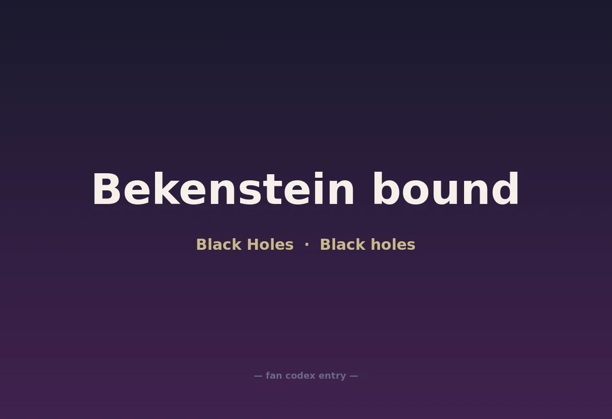 Bekenstein bound