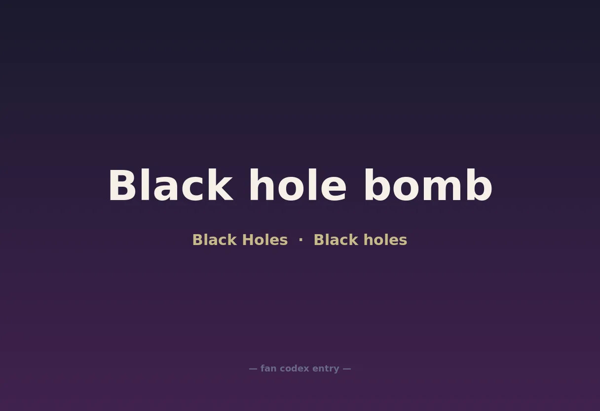 Black hole bomb
