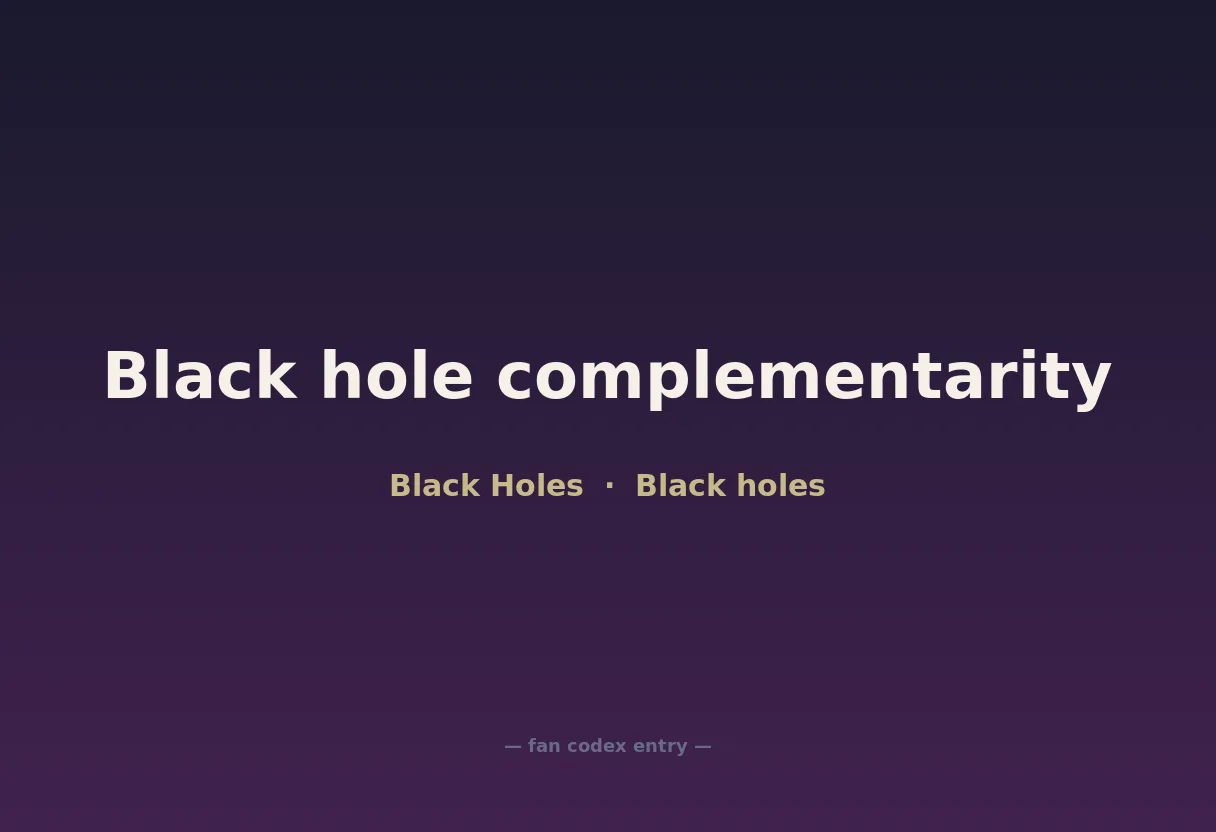 Black hole complementarity