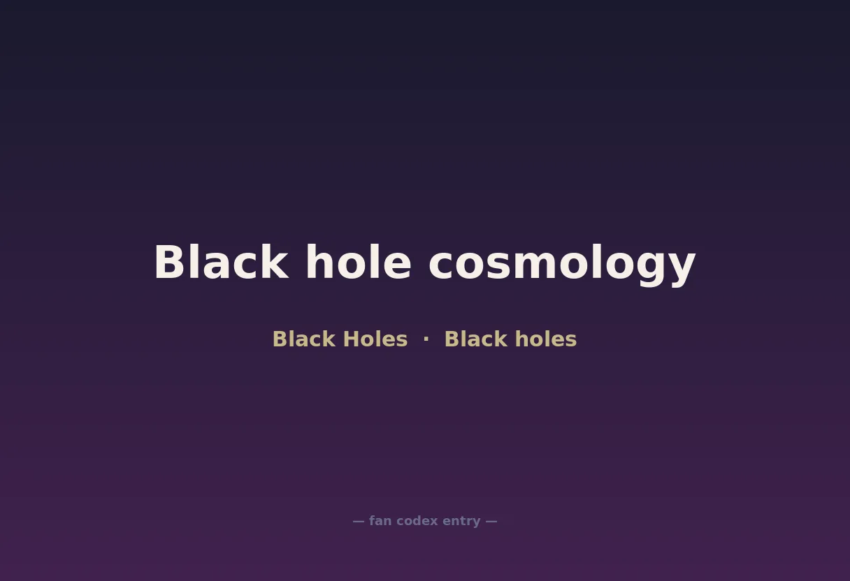 Black hole cosmology