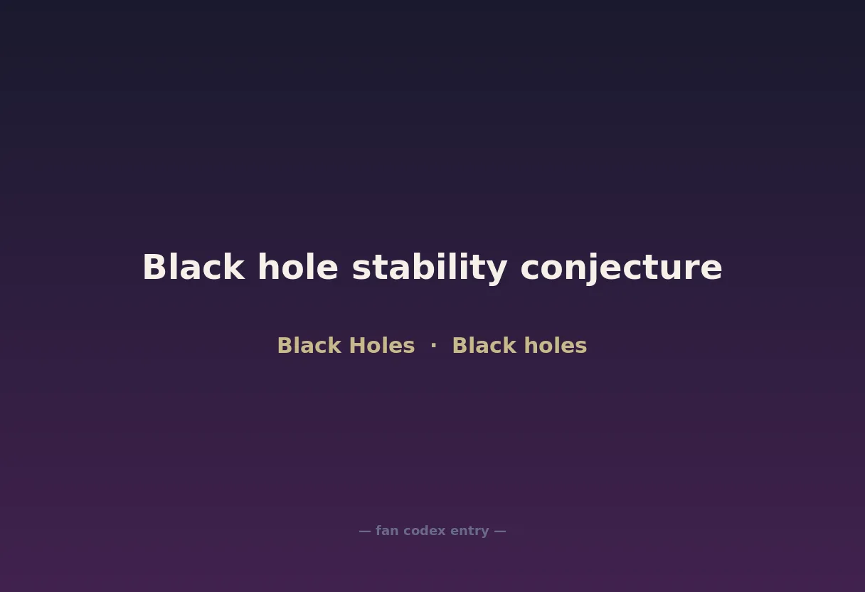 Black hole stability conjecture