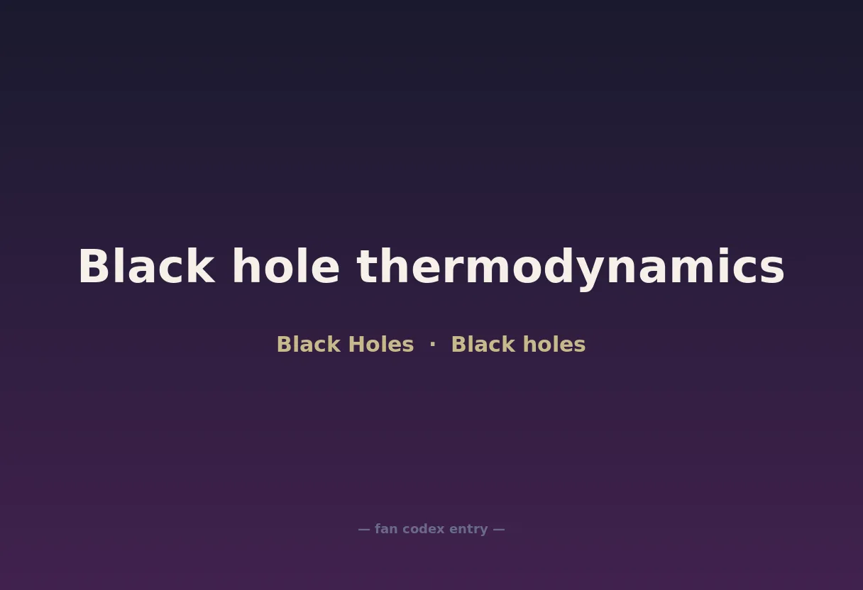 Black hole thermodynamics