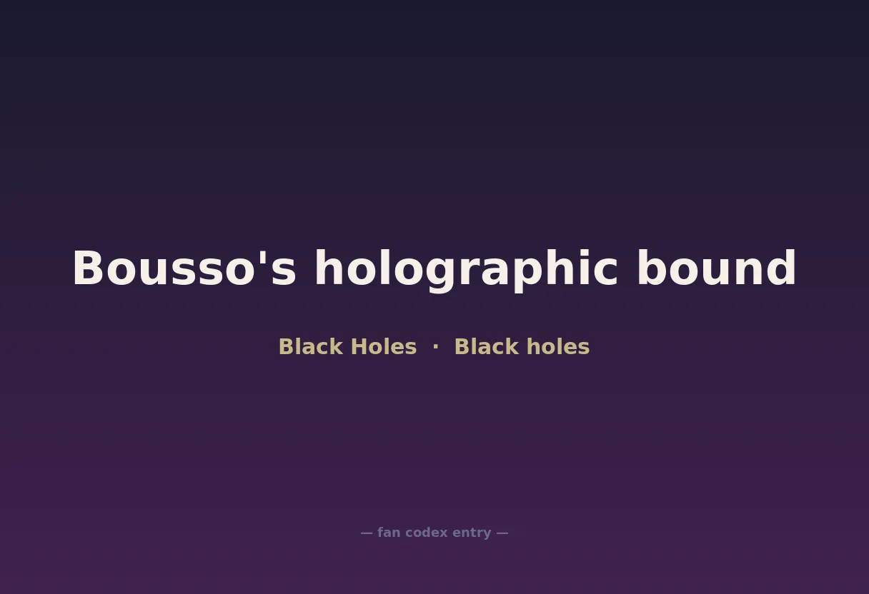 Bousso's holographic bound