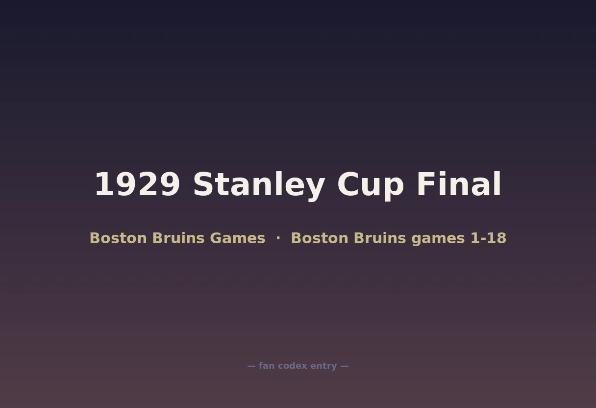 1929 Stanley Cup Final