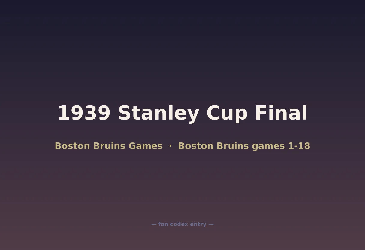 1939 Stanley Cup Final