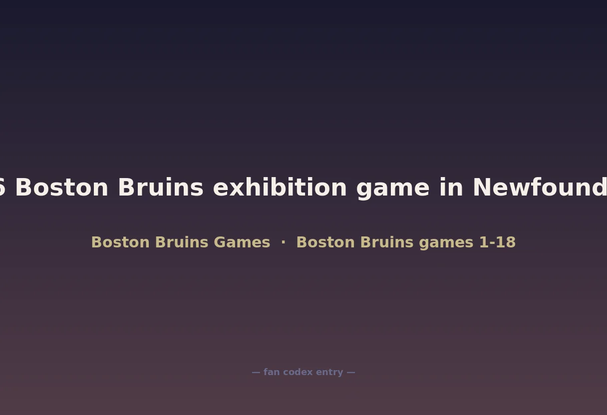 1956 Boston Bruins exhibition game in Newfoundland