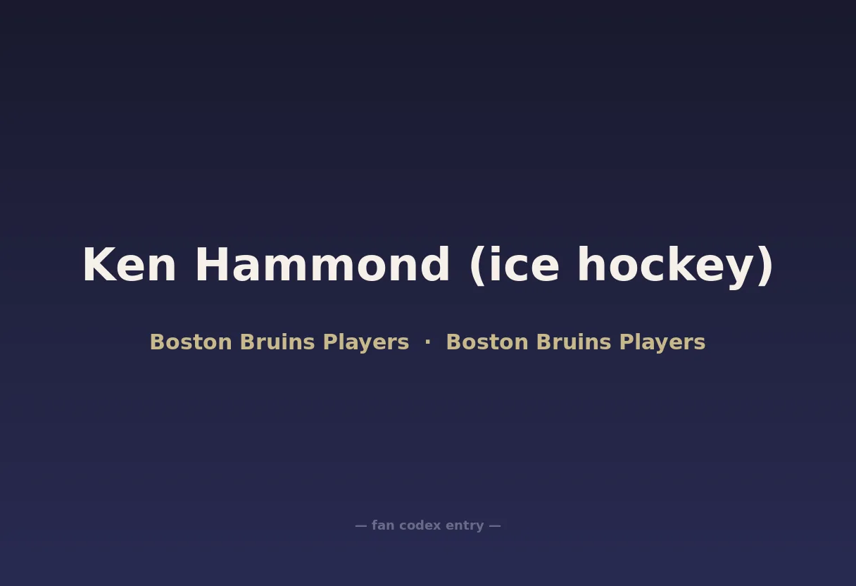 Ken Hammond (ice hockey)