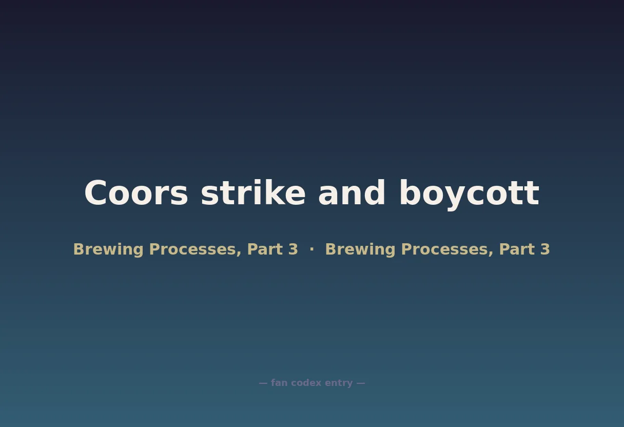 Coors strike and boycott