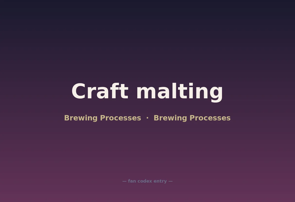 Craft malting
