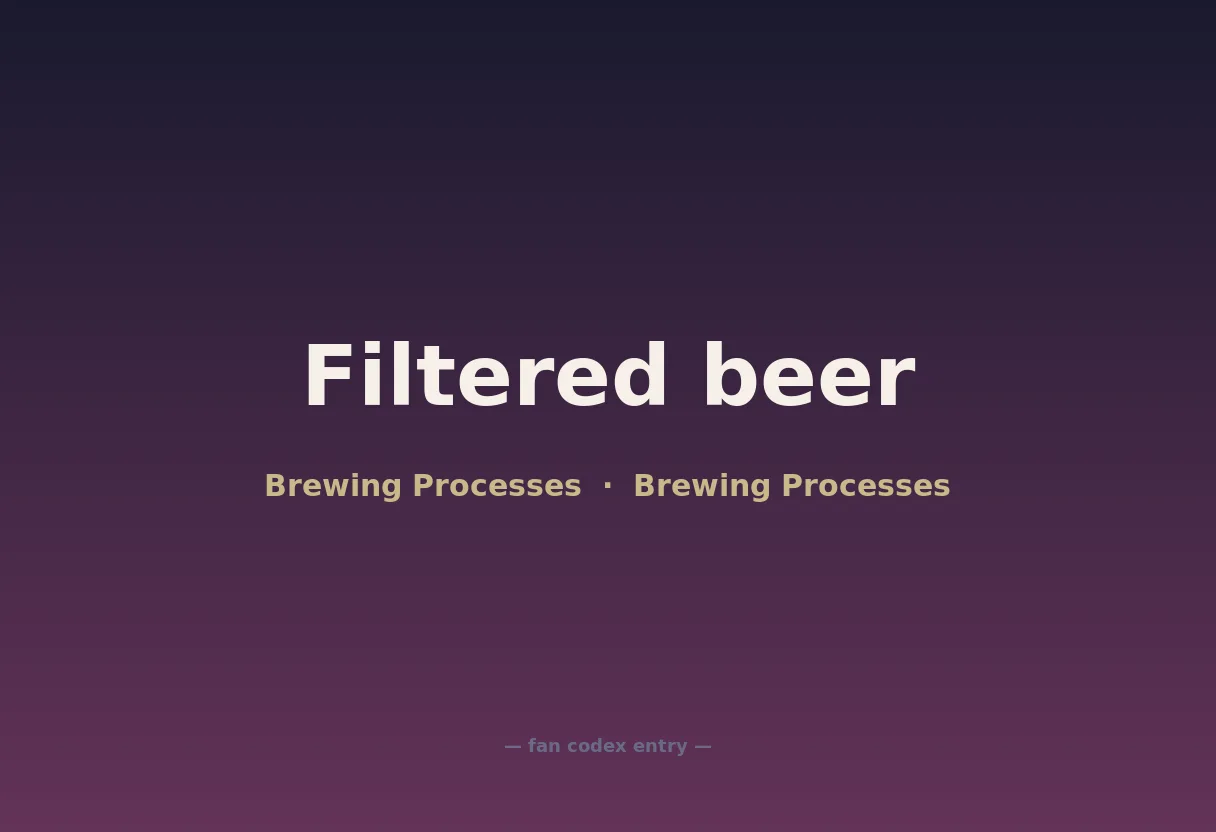 Filtered beer