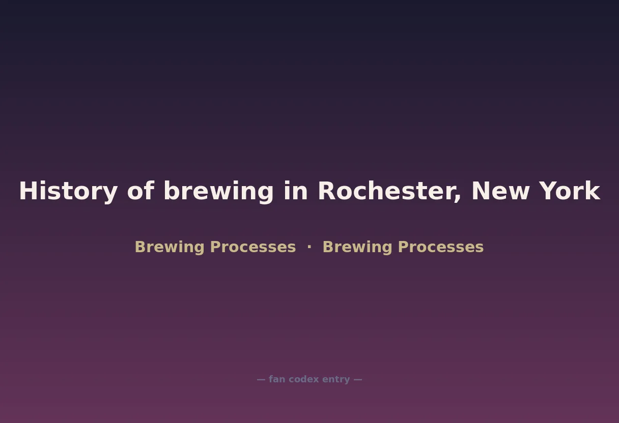 History of brewing in Rochester, New York