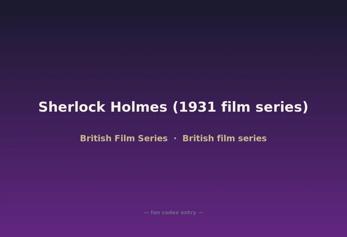 Sherlock Holmes (1931 film series)