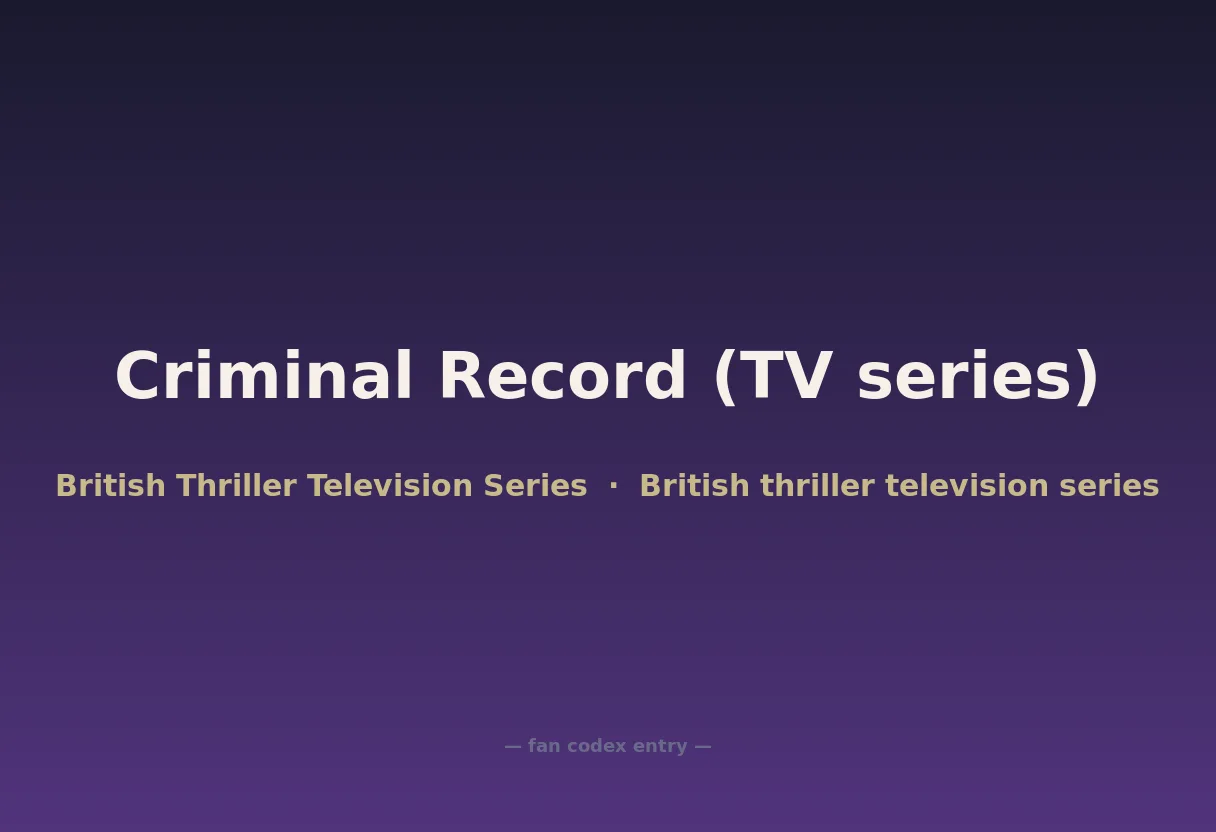 Criminal Record (TV series)