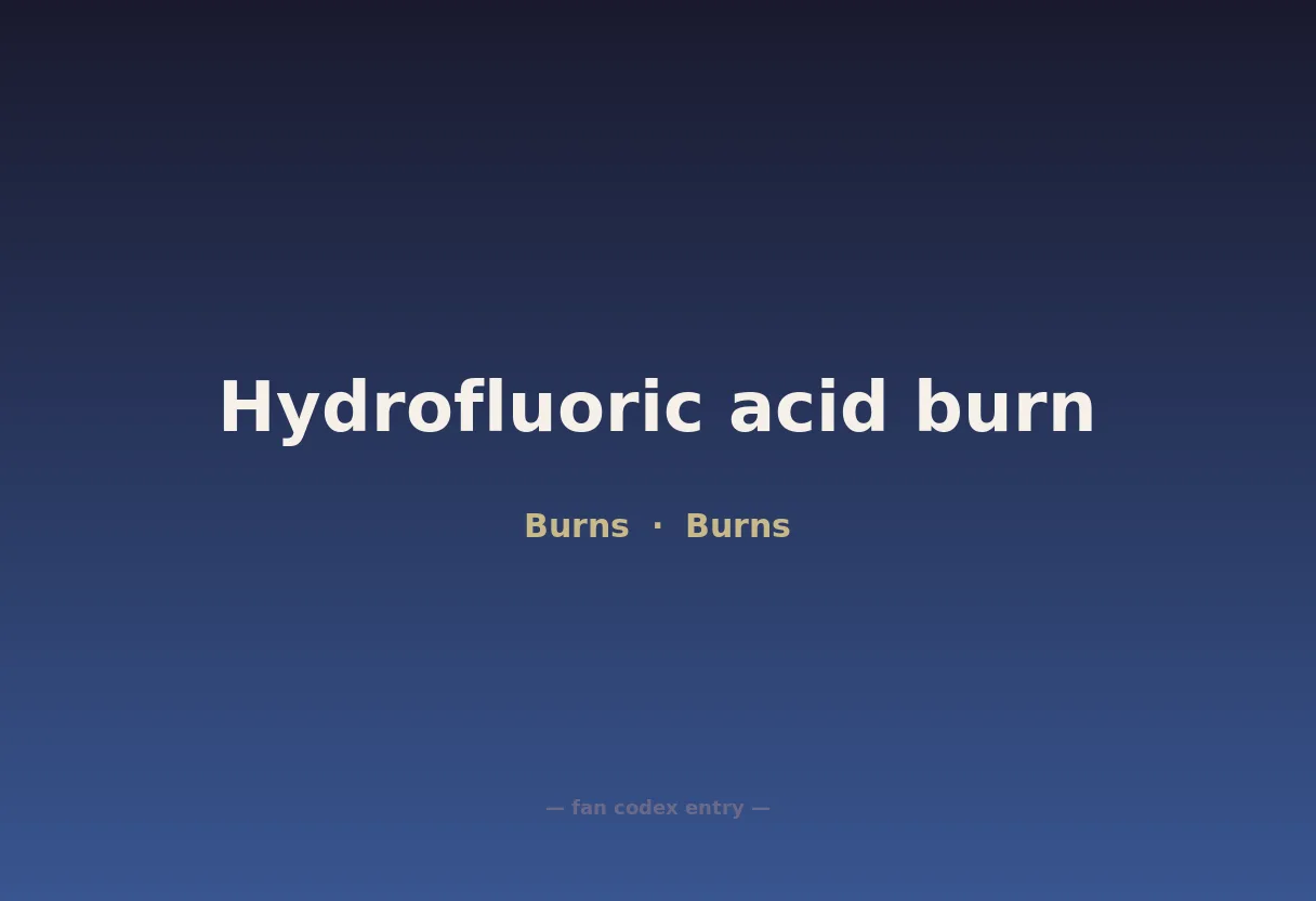 Hydrofluoric acid burn