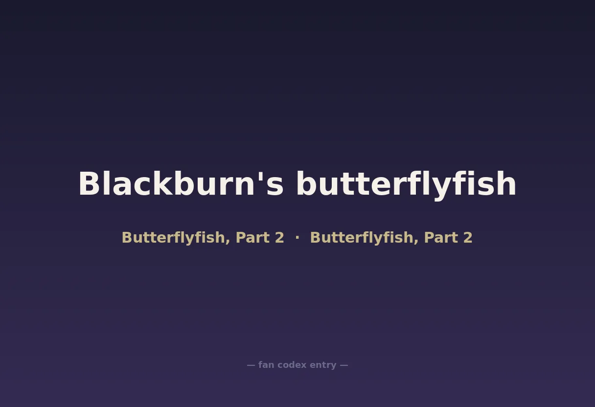 Blackburn's butterflyfish