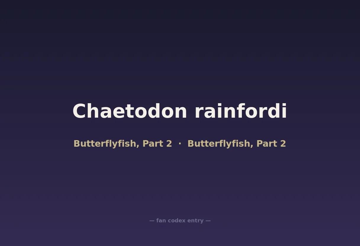 Chaetodon rainfordi