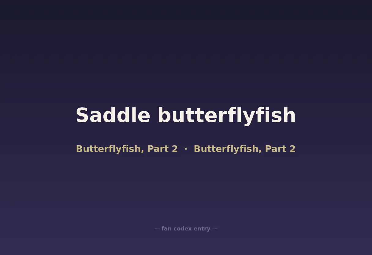 Saddle butterflyfish