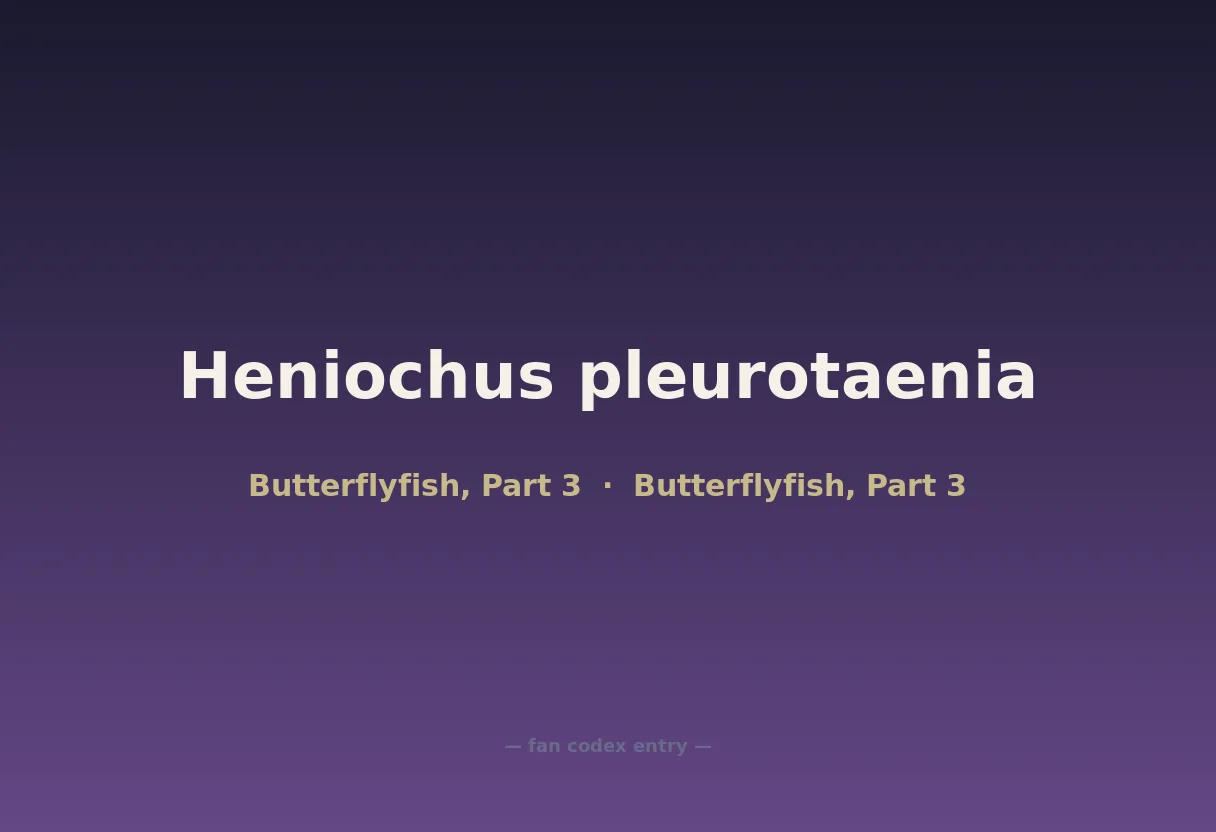 Heniochus pleurotaenia