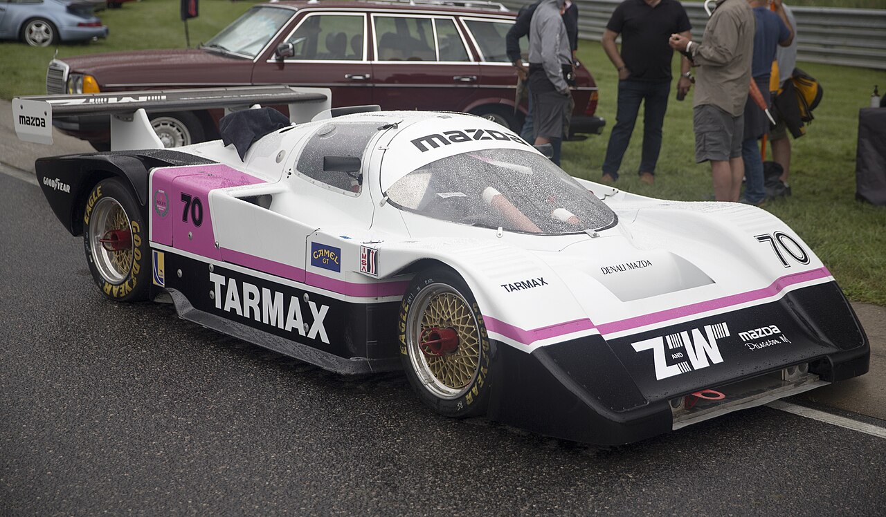 Denali-Mazda Camel Lights GTP racer at Lime Rock, front right