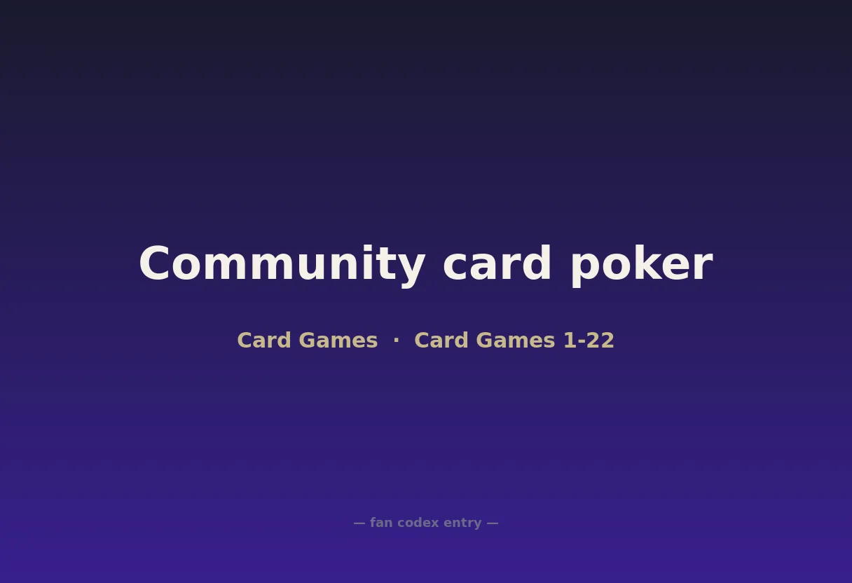 Community card poker