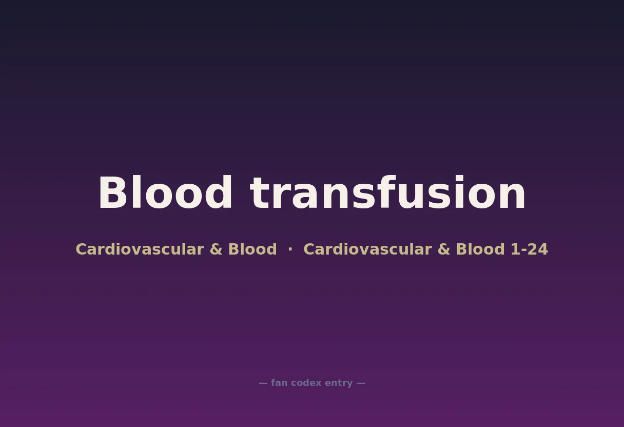 Blood transfusion