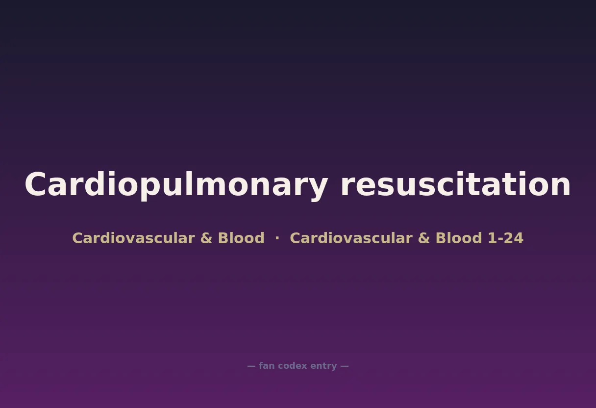 Cardiopulmonary resuscitation