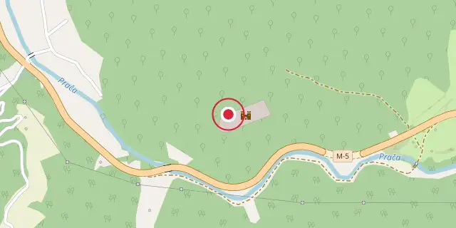 Street map of the area around Pavlovac (fortress); the red dot marks 43°45′11″N 18°46′41″E