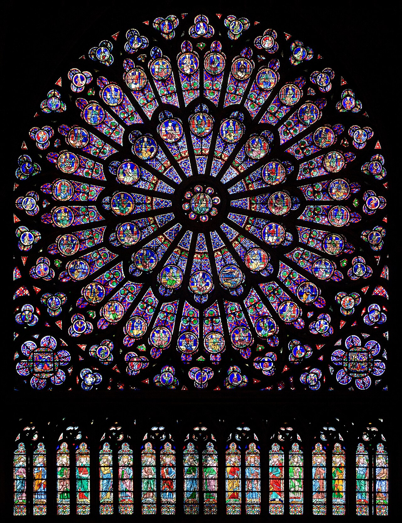 North rose window of Notre-Dame de Paris, Aug 2010