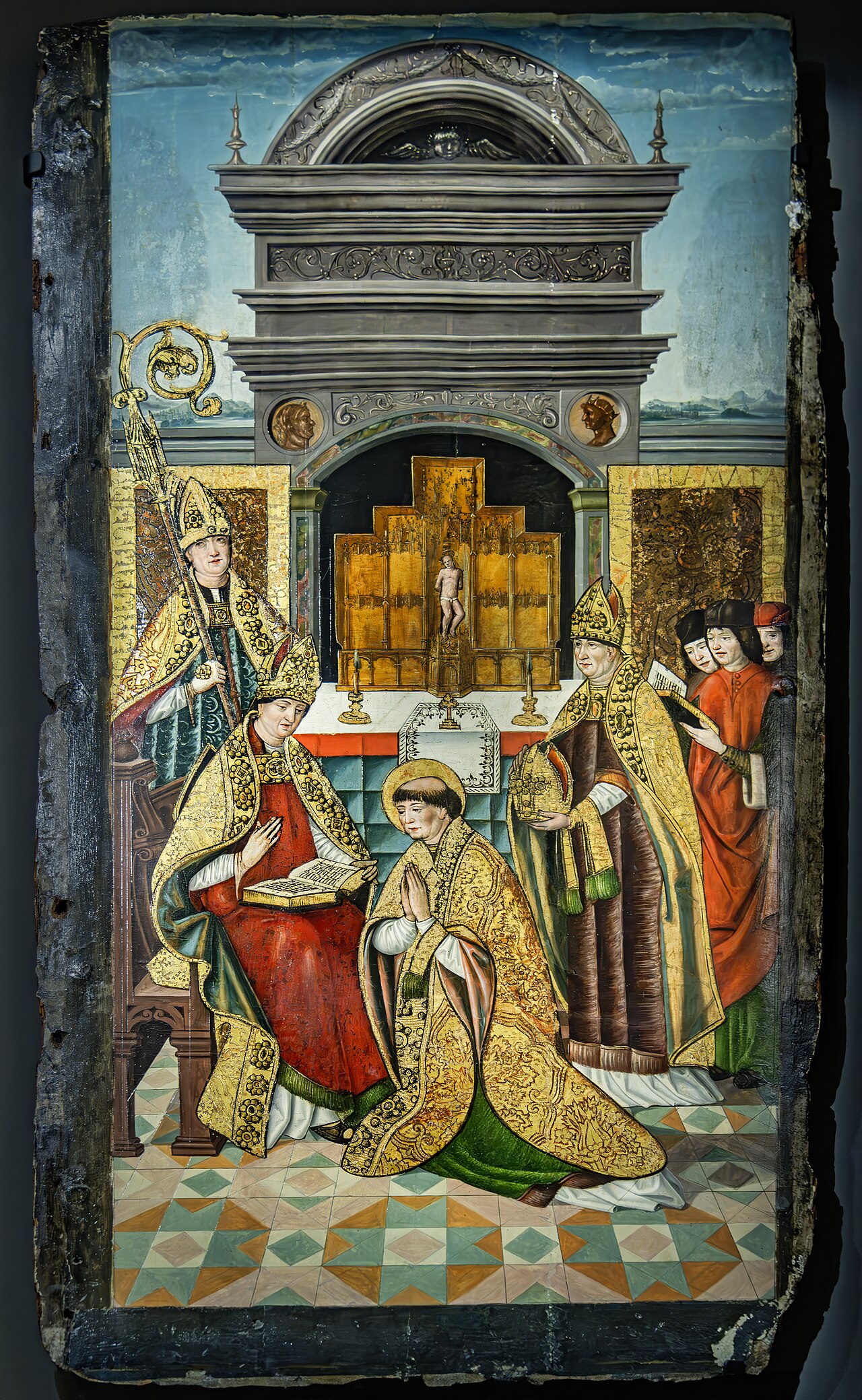 (Castres) Retable de saint Martin - L'ordination de saint Martin Maître de Riofrio - Musée Goya