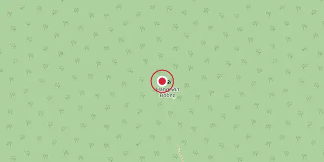 Street map of the area around Hang Sơn Đoòng; the red dot marks 17°27′25″N 106°17′13″E